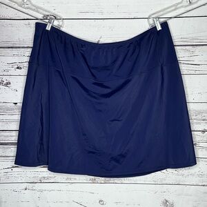Swimsuits for All Size 34 Blue Elastic Waist Bathing Suit Swim Skirt w/ Panty